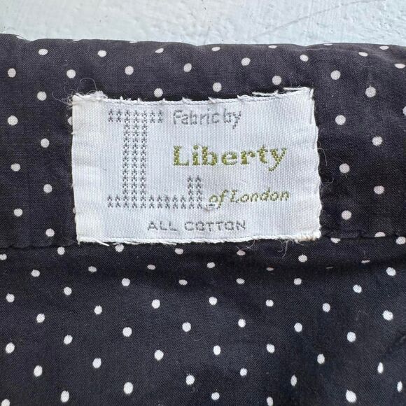 Vintage Y2K Liberty of London Black Polka Dot Button Down Blouse Cotton - Picture 8 of 8